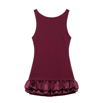 Moonlight Whispers" Y2K Backless Ruffled Mini Dress