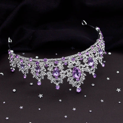 Royal Amethyst – Purple Crystal Bridal Jewelry Set with Tiara, Necklace & Earrings