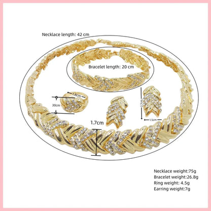 Crystal Radiance – 18k Gold Plated Necklace & Earrings Set
