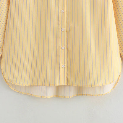 Yellow Striped Button-Down Shirt