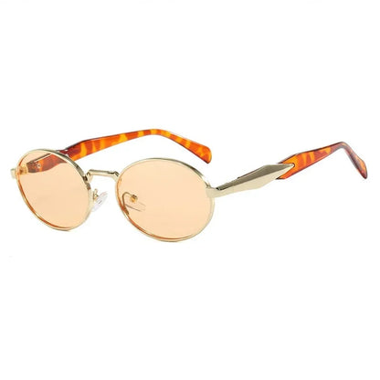 Retro Round Metal Sunglasses – Unisex Leopard Print Designer Eyewear | Livia & Co