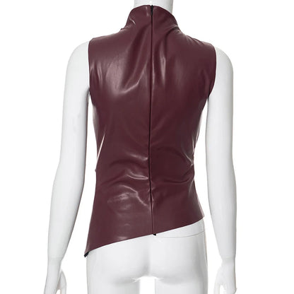 Liquid Noir: The Shard Cut PU Tank