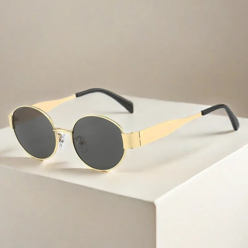 Advanced Metal Oval Sunglasses – Vintage Designer Shades 2024 | Livia & Co