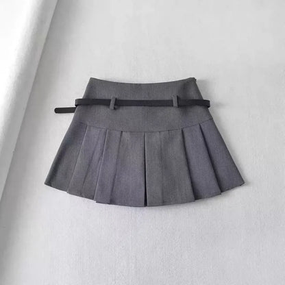 Grey A-Line Mini Skirt