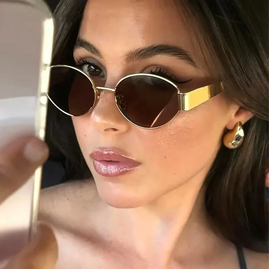 Advanced Metal Oval Sunglasses – Vintage Designer Shades 2024 | Livia & Co