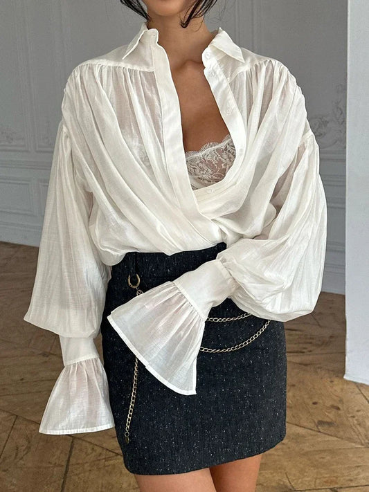 Smoke & Silence: The Sheer Drift Blouse
