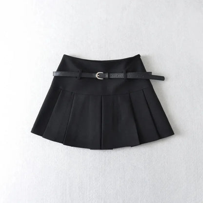 Grey A-Line Mini Skirt
