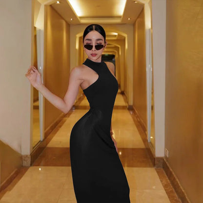 Satin Hollow Out Maxi Dress: A Symphony of Elegance and Desire