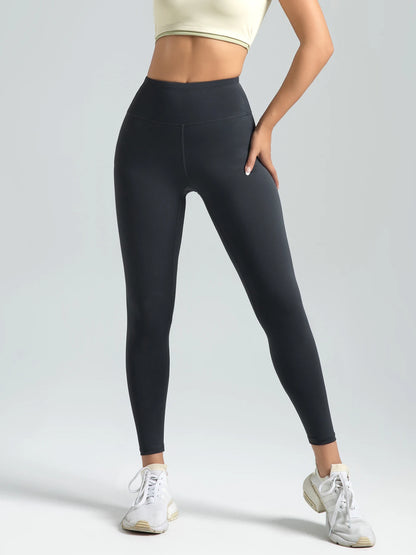 Women's Solid High Waist Sports Leggings – Breathable & Quick-Dry Yoga & Running Pants