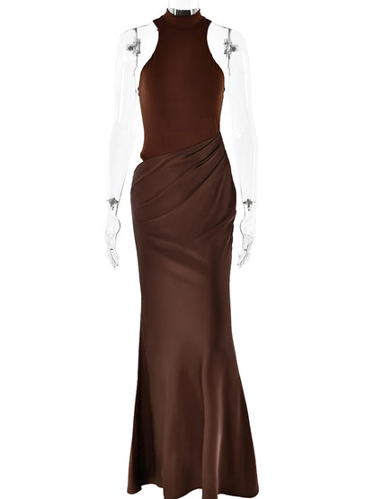 Satin Hollow Out Maxi Dress: A Symphony of Elegance and Desire