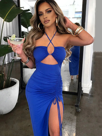 Elegant Backless Bodycon Midi Dress