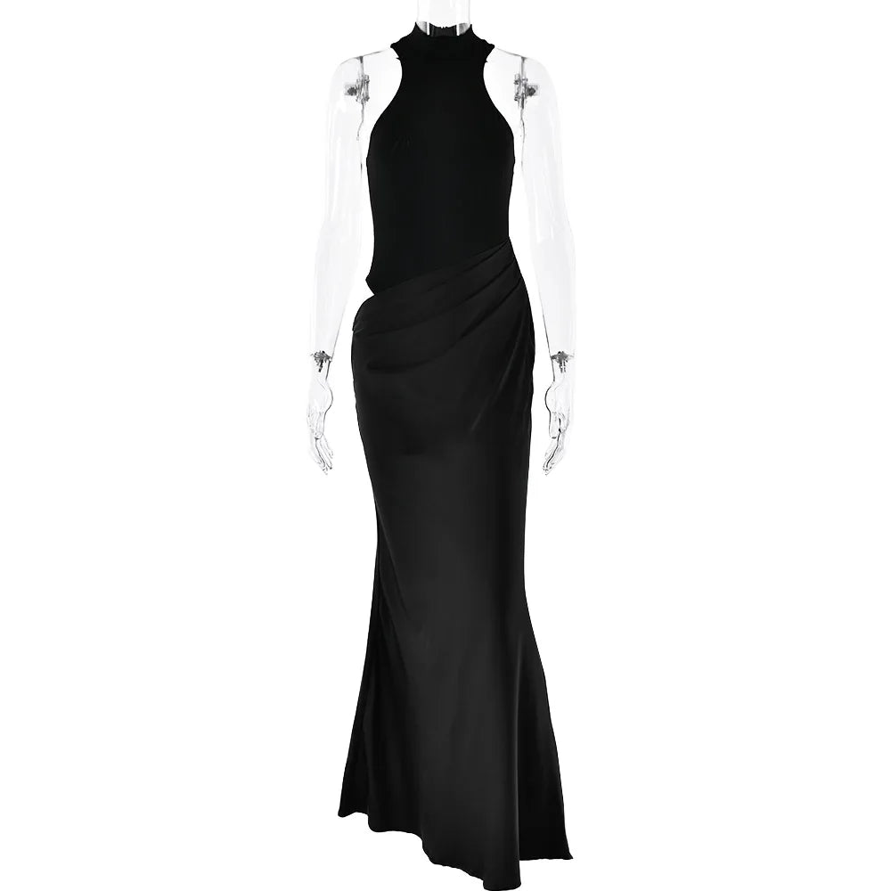 Satin Hollow Out Maxi Dress: A Symphony of Elegance and Desire