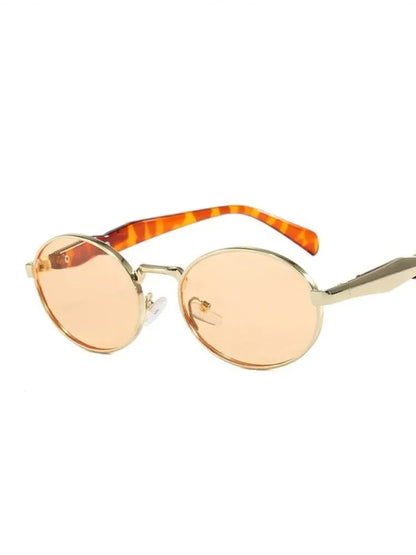 Retro Round Metal Sunglasses – Unisex Leopard Print Designer Eyewear | Livia & Co
