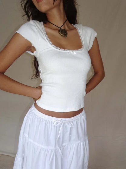 "Summer Blossom" Y2K Vintage Baby Tee