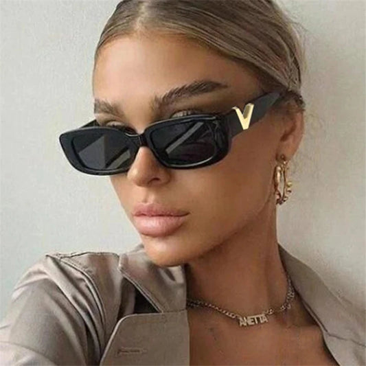 Retro Rectangle Sunglasses for Women – Small Frame Designer Shades | Livia & Co