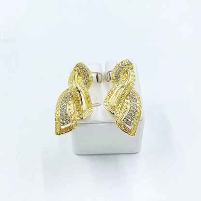 Golden Aura – Gold Color Drop Earrings, Necklace & Bracelet Set