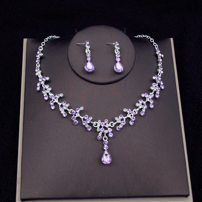 Royal Amethyst – Purple Crystal Bridal Jewelry Set with Tiara, Necklace & Earrings
