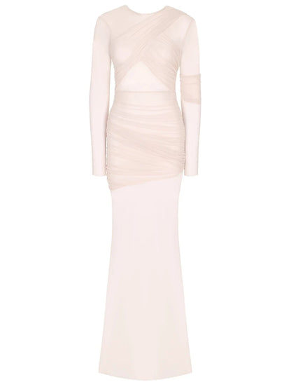 "Twilight Allure" Mesh Patchwork Bodycon Dress