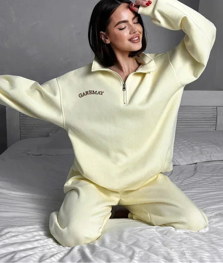 Blossom Breeze – Classic Pink & Yellow Tracksuit Set