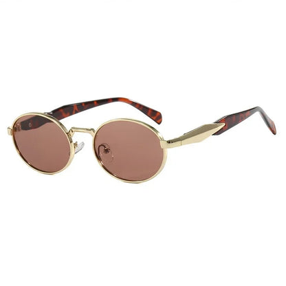 Retro Round Metal Sunglasses – Unisex Leopard Print Designer Eyewear | Livia & Co