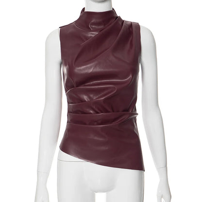Liquid Noir: The Shard Cut PU Tank