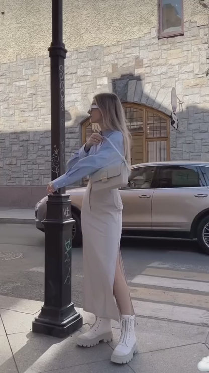 Spring Elegant High Waist Maxi Skirt